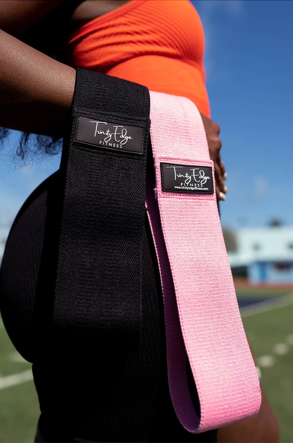 Set of 2 Resistance Bands - Pink & Black (Glute Bands)